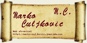 Marko Čuljković vizit kartica